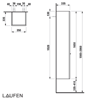 Пенал подвесной Laufen 4.0202.1.075.475.1